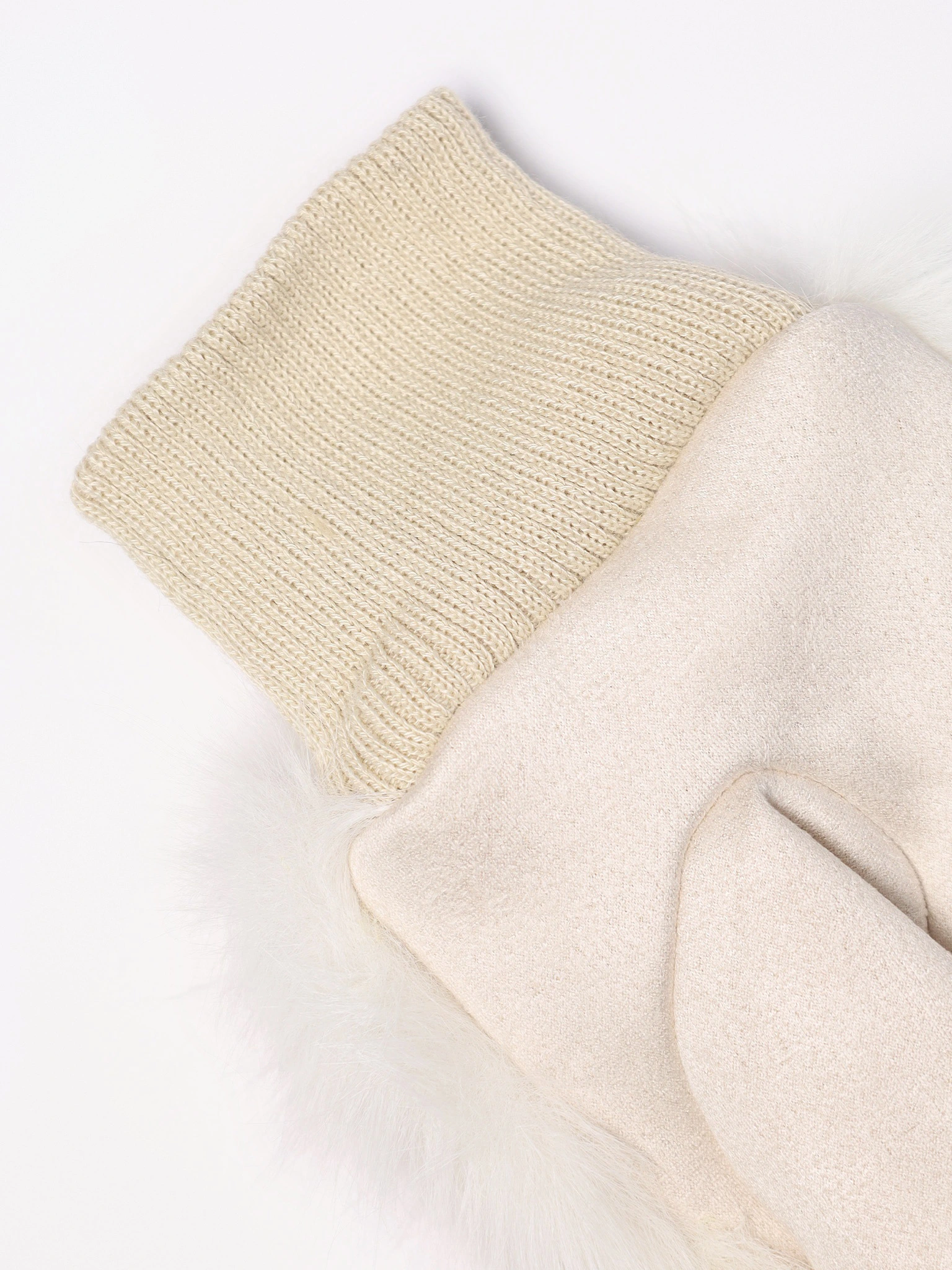 Варежки меховые комбинированные